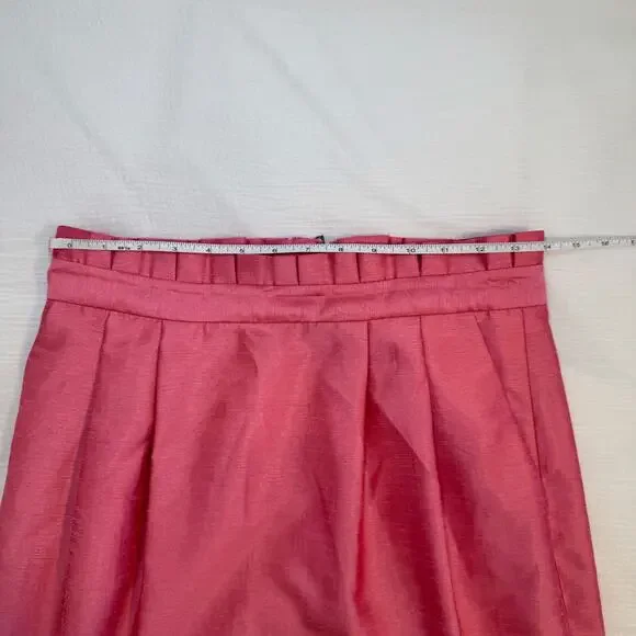 Alice + Olivia Toni Paper-Bag Skirt Satin Pink Women’s 8 Pencil Office Barbie - Picture 9 of 16
